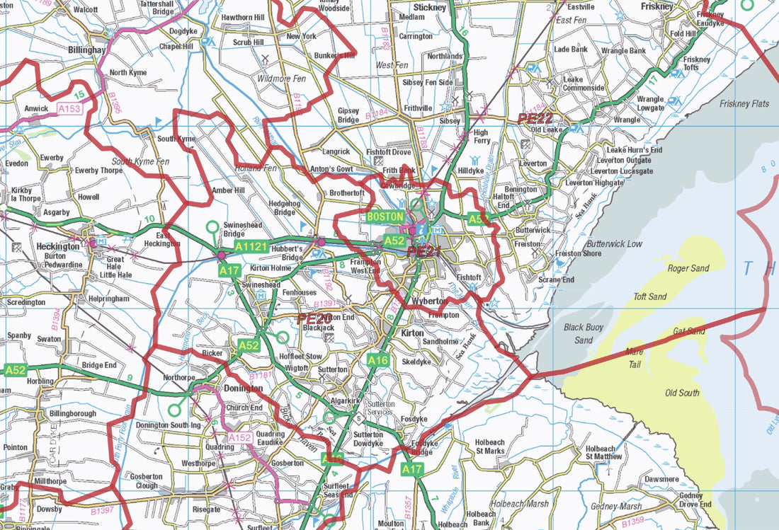 New Postcode District Map Detail
