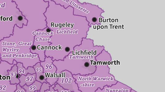 Updated Parliamentary Regions Maps - with 2024 Boundary Changes