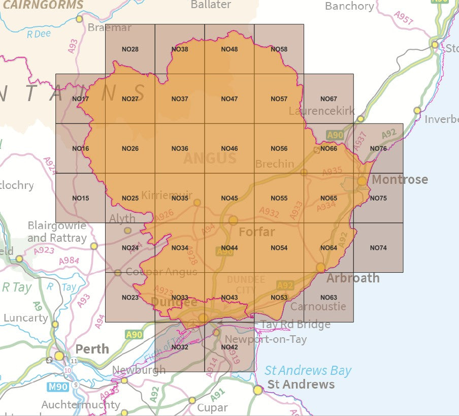 Angus and Dundee - OS Map Tiles