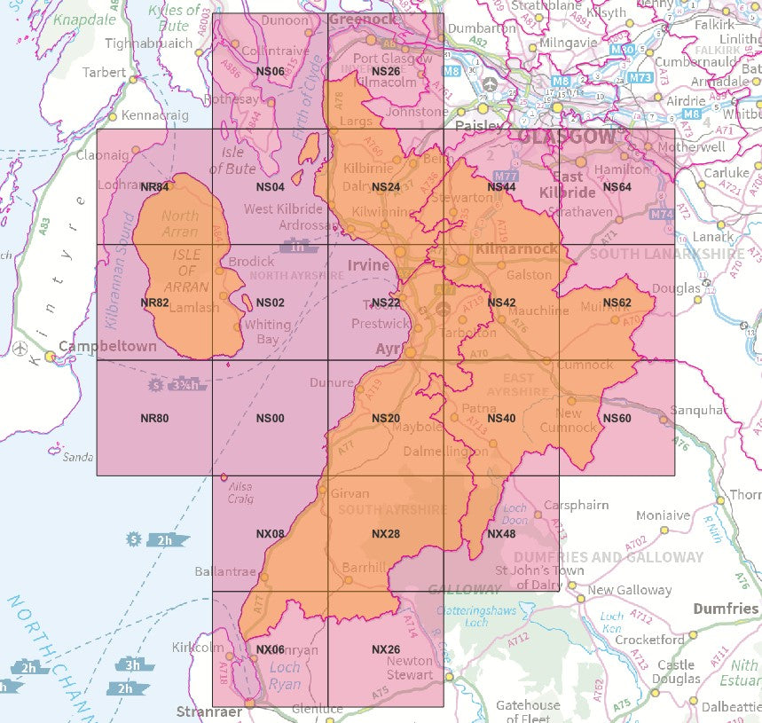 Ayrshire - OS Map Tiles