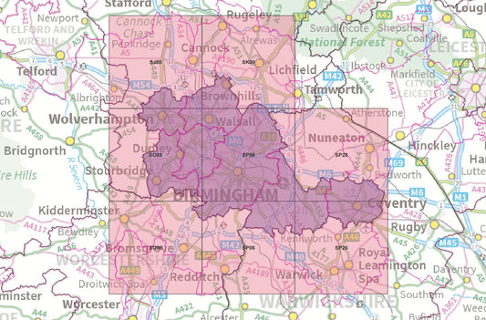 Birmingham District - OS Map Tiles