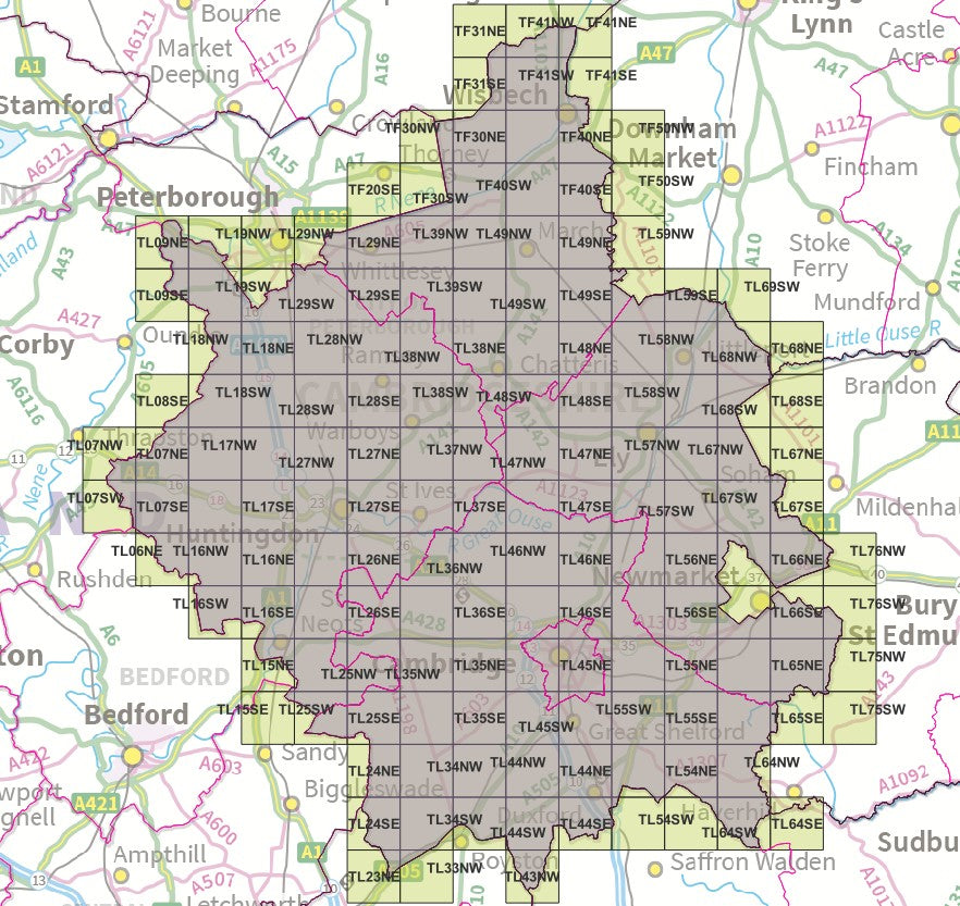 Cambridgeshire - OS Map Tiles