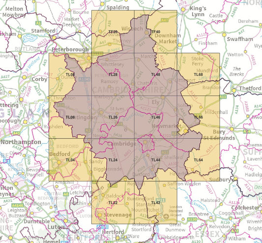 Cambridgeshire - OS Map Tiles