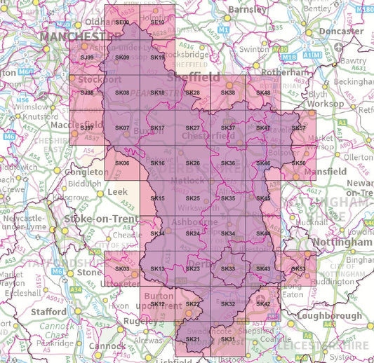 Derbyshire - OS Map Tiles