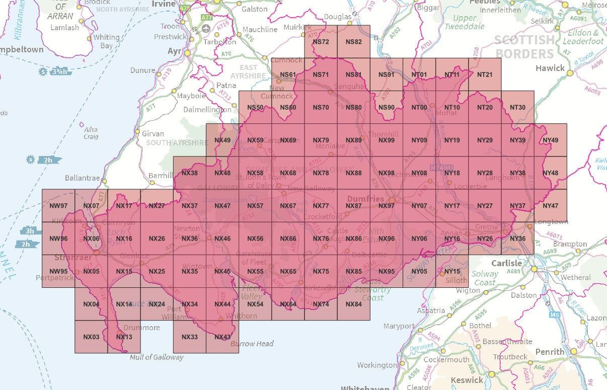 Dumfries and Galloway - OS Map Tiles