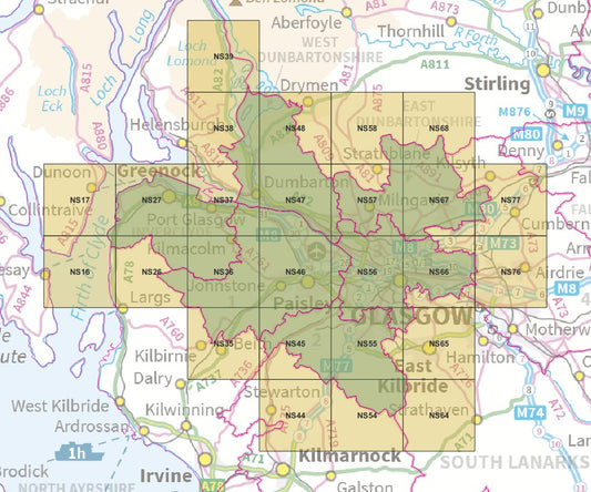 Greater Glasgow - OS Map Tiles