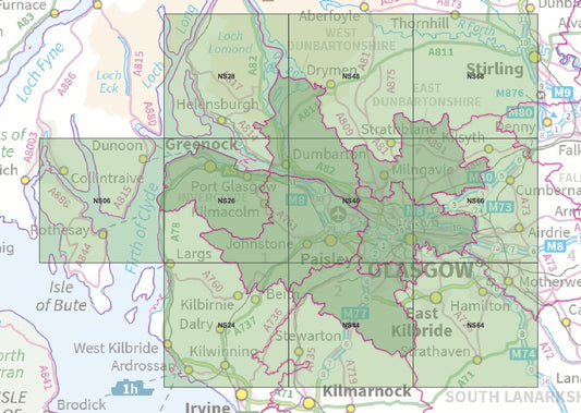 Greater Glasgow - OS Map Tiles