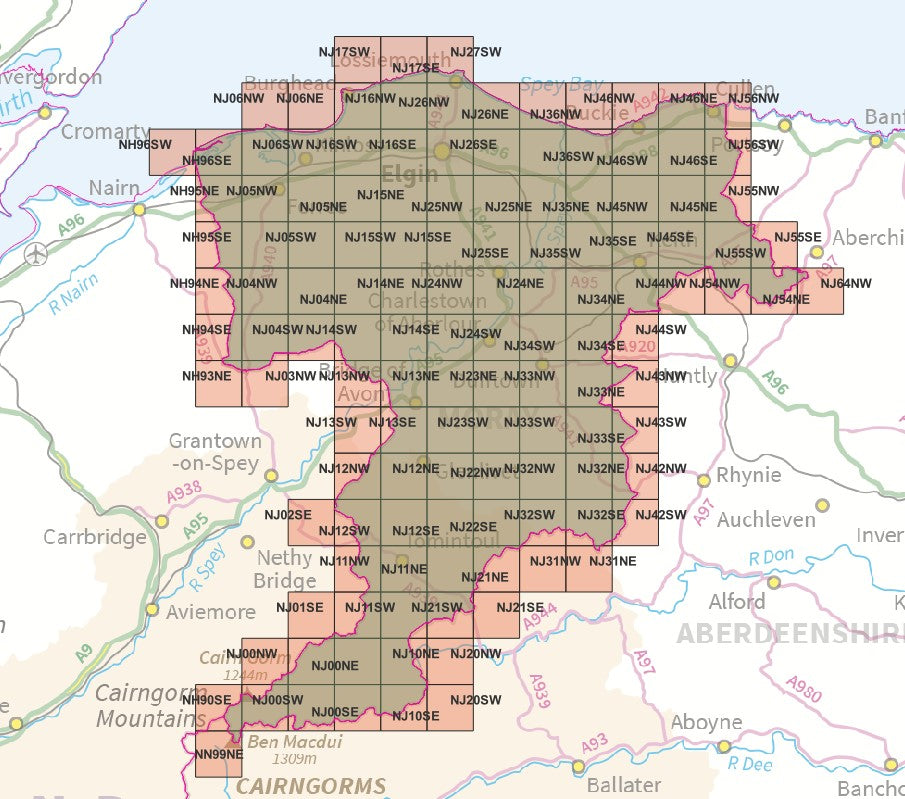 Moray - OS Map Tiles