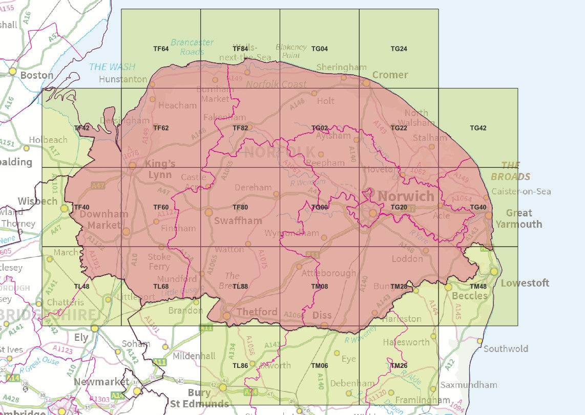Norfolk - OS Map Tiles