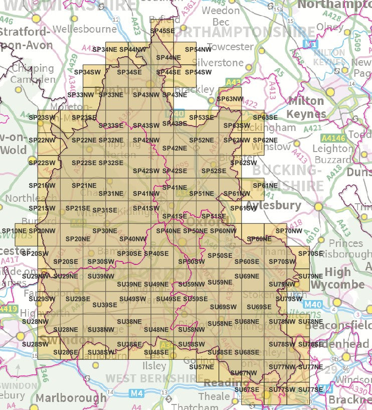 Oxfordshire - OS Map Tiles