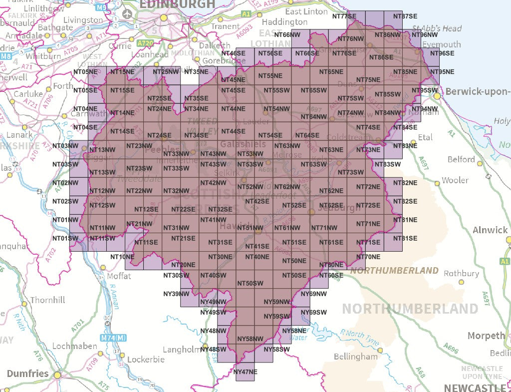 Scottish Borders - OS Map Tiles