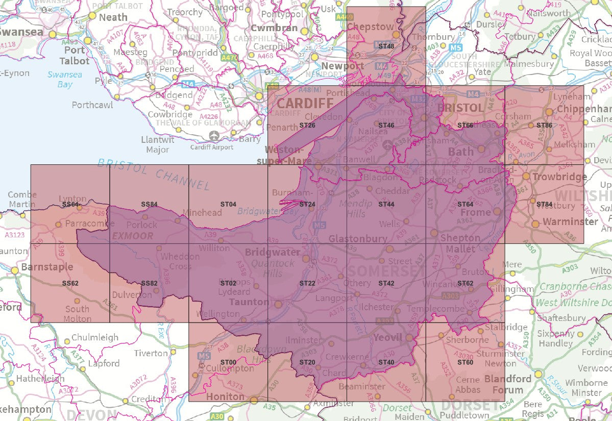 Somerset and Bristol - OS Map Tiles
