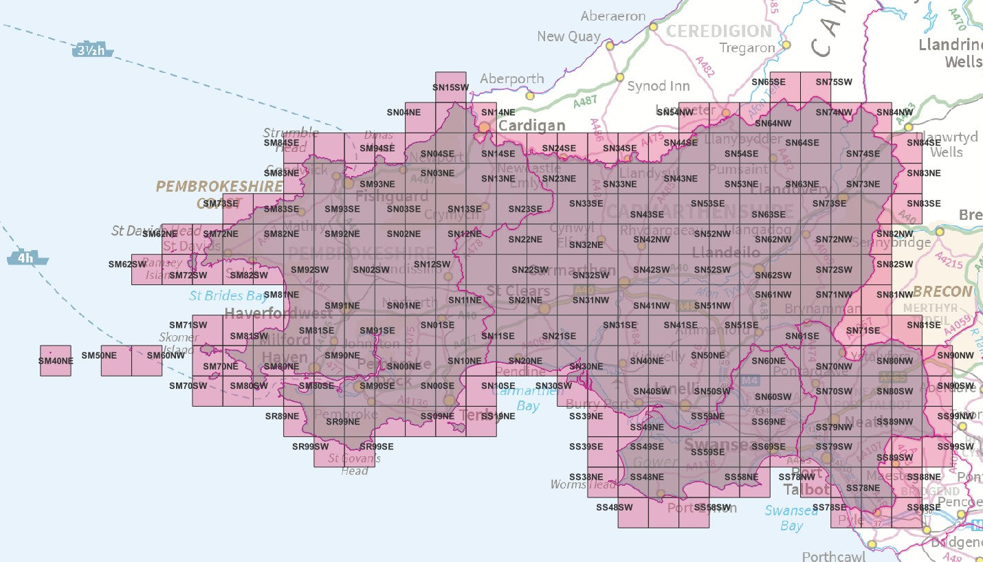 South West Wales - OS Map Tiles