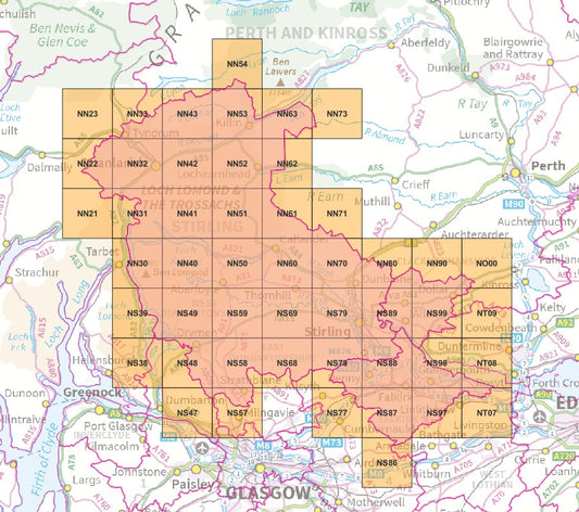 Stirling Falkirk and Clackmannan - OS Map Tiles