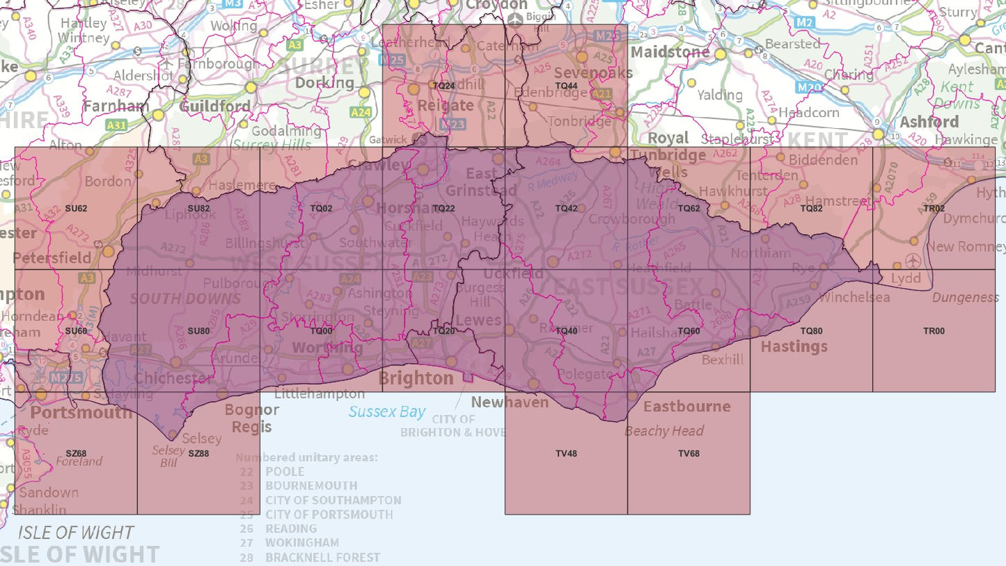 Sussex - OS Map Tiles