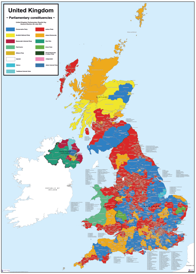 UK Parliamentary Map 2024 - Digital Download