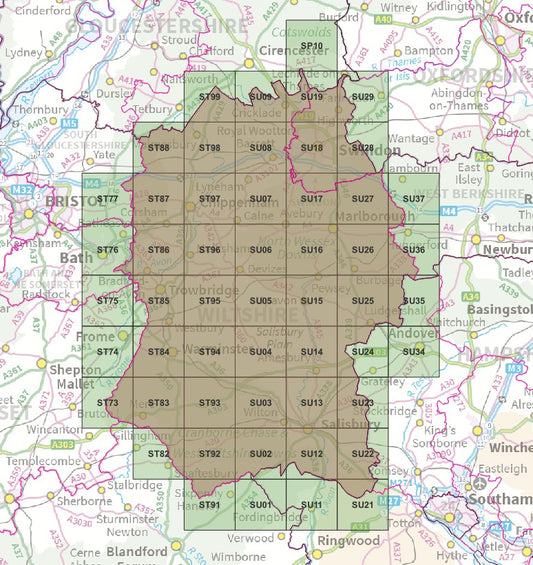 Wiltshire and Swindon - OS Map Tiles