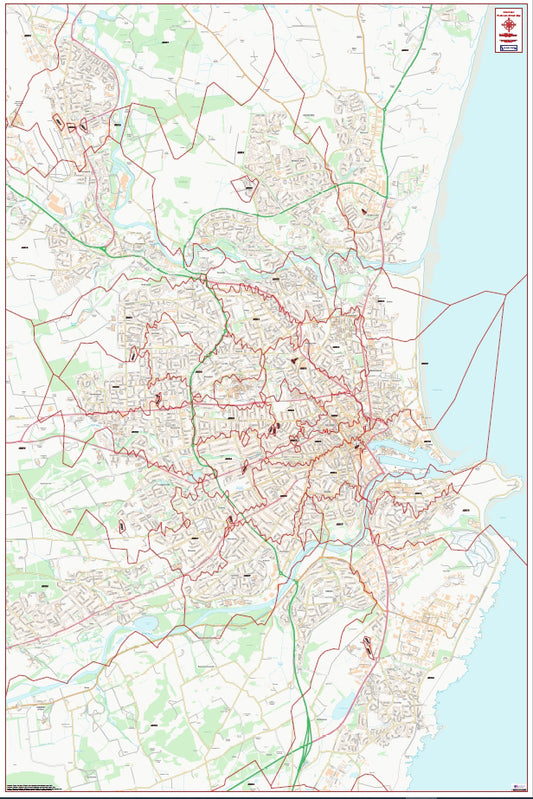 Central Aberdeen Postcode City Street Map - Digital Download