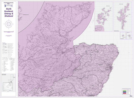 Admin Boundary Map 1 - North Scotland, Orkney & Shetland - Digital Download