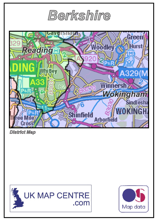 Berkshire County Boundary Map - Digital Download