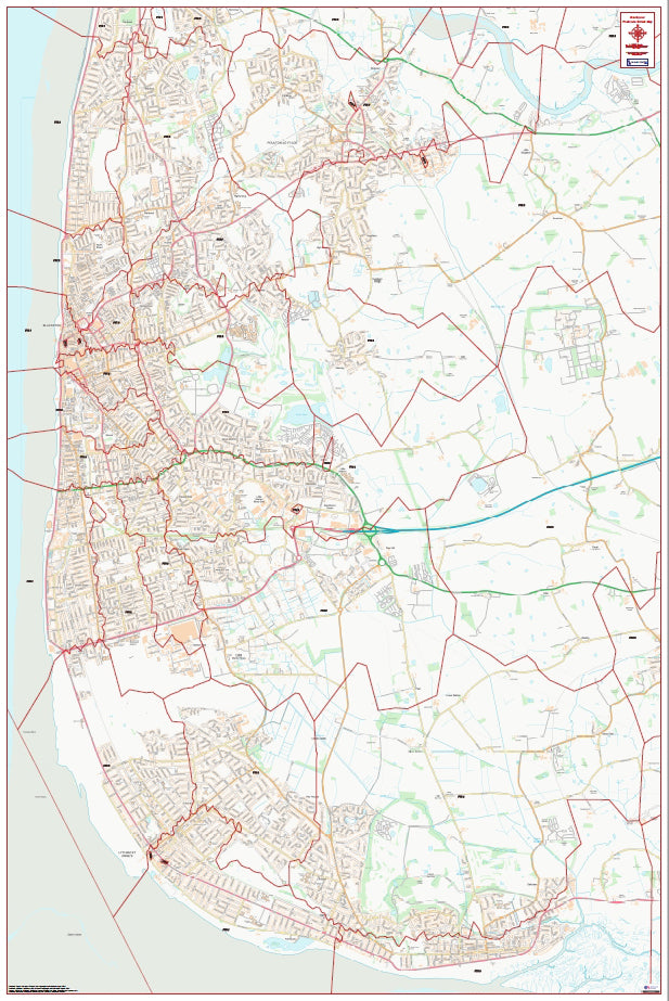 Central Blackpool Postcode City Street Map - Digital Download
