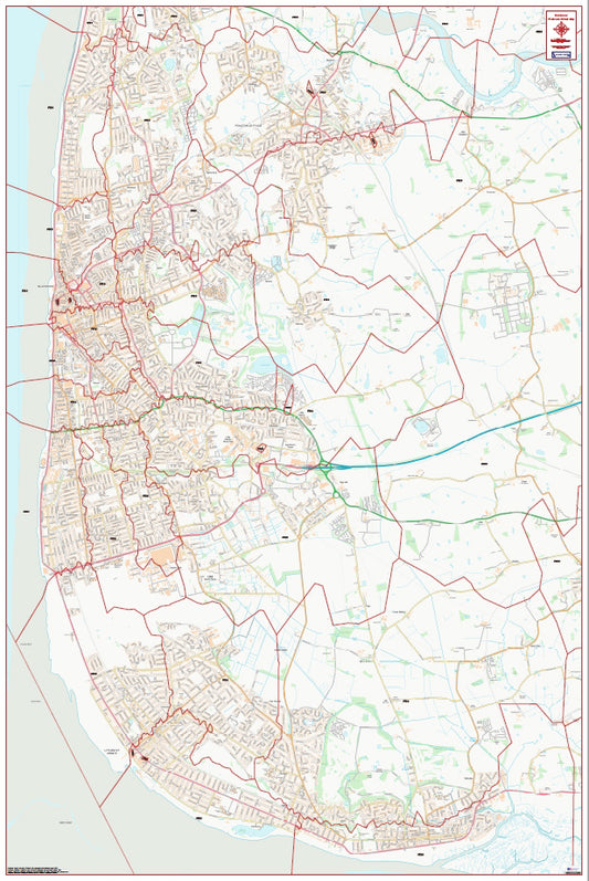 Central Blackpool Postcode City Street Map - Digital Download