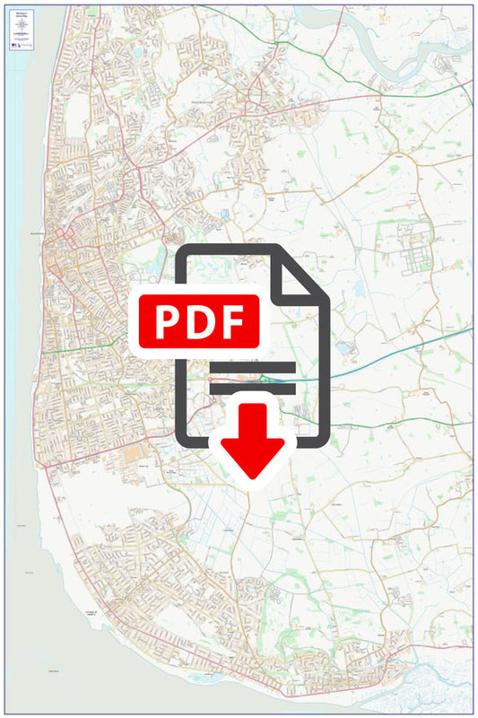 Central Blackpool City Street Map - Digital Download