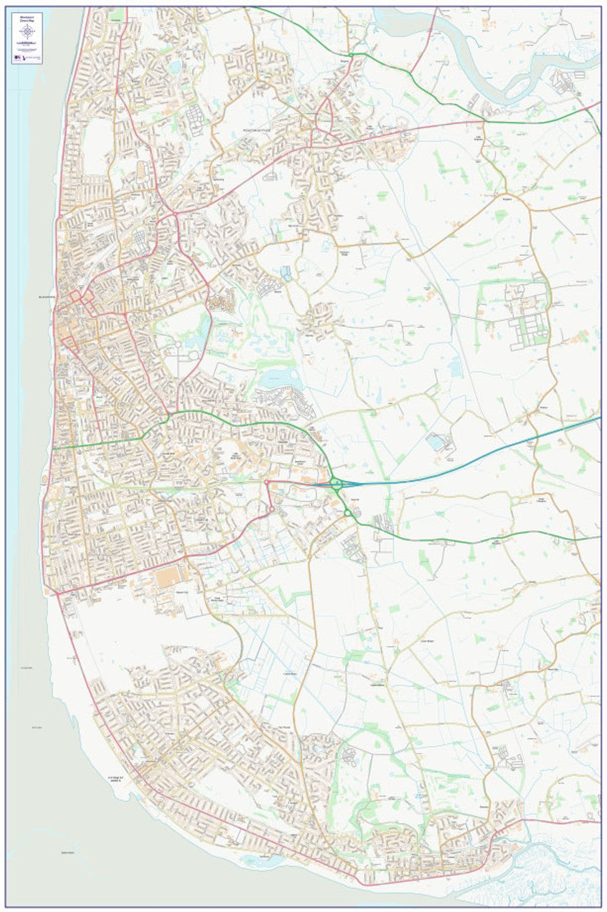 Central Blackpool City Street Map - Digital Download