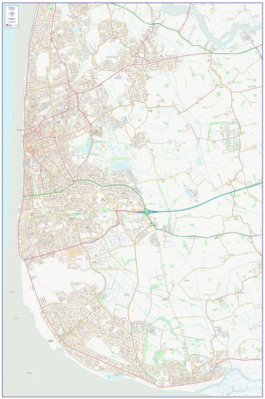Central Blackpool City Street Map - Digital Download