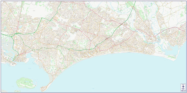 Central Bournemouth City Street Map - Digital Download