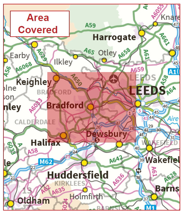 Postcode City Sector Map - Bradford - Digital Download