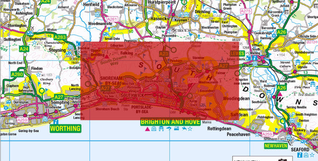 Central Brighton and Hove City Street Map - Digital Download