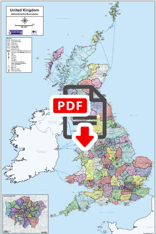 National Admin Map 7 - The British Isles - Digital Download