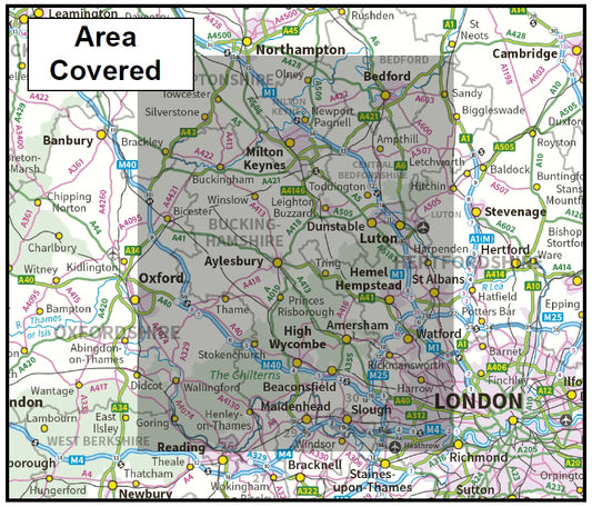 Buckinghamshire County Boundary Map - Digital Download