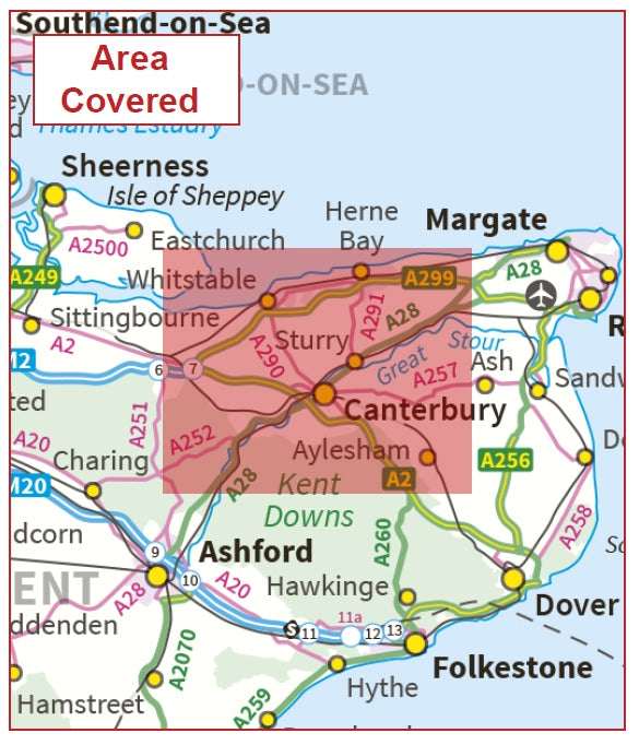 Postcode City Sector Map - Canterbury - Digital Download