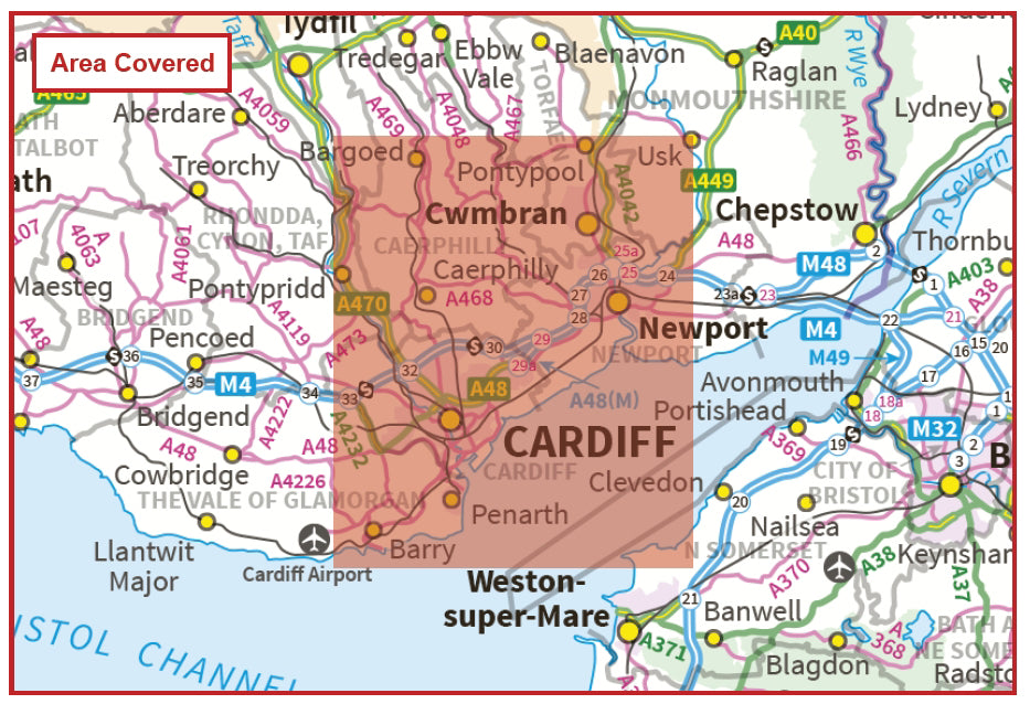 Postcode City Sector Map - Cardiff / Caerdydd and Newport / Casnewydd - Digital Download