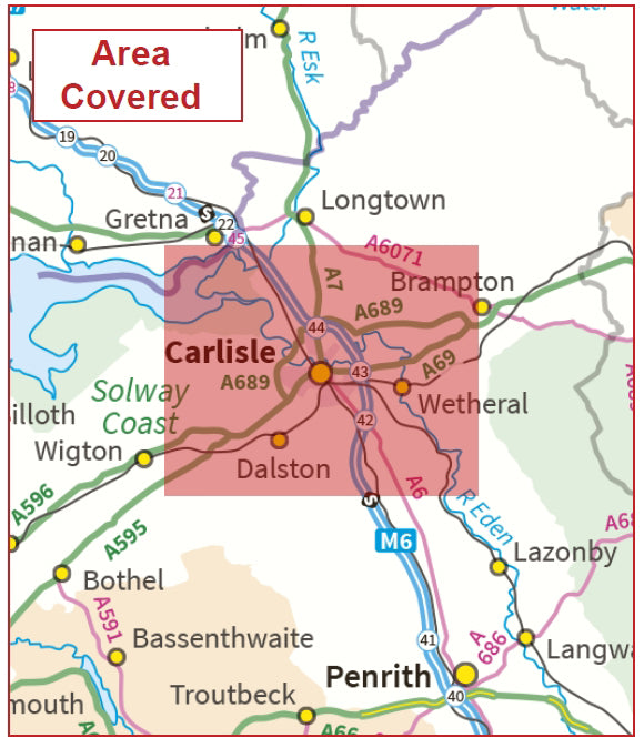 Postcode City Sector Map - Carlisle - Digital Download