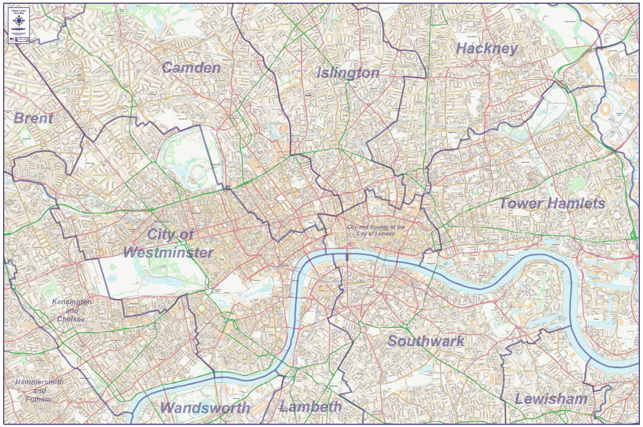 Central London City Street Map - Digital Download