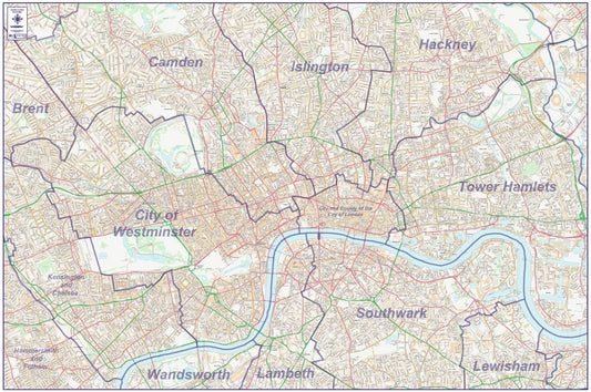 Central London City Street Map - Digital Download
