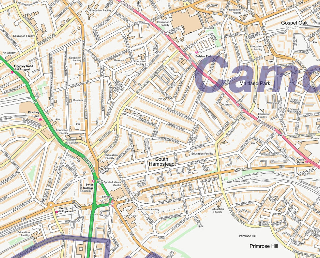 Central London City Street Map - Digital Download