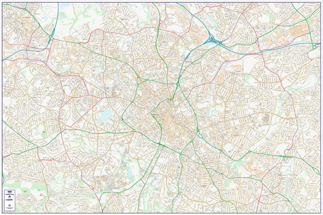 Central Birmingham City Street Map - Digital Download