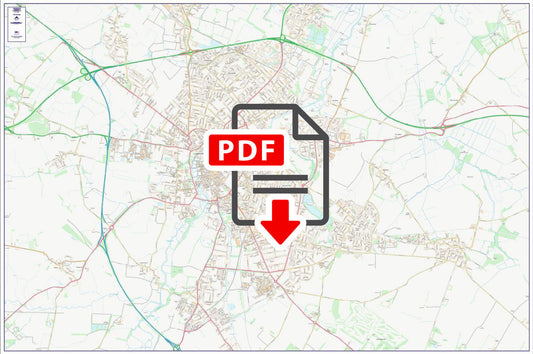 Central  Cambridge City Street Map - Digital Download