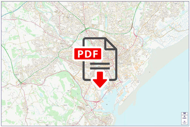 Central Cardiff City Street Map - Digital Download