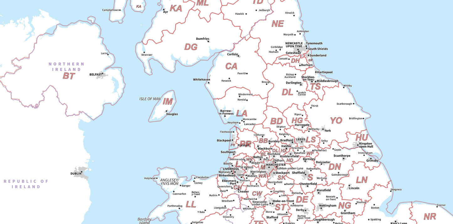 Compact UK Postcode Area  - Digital Download