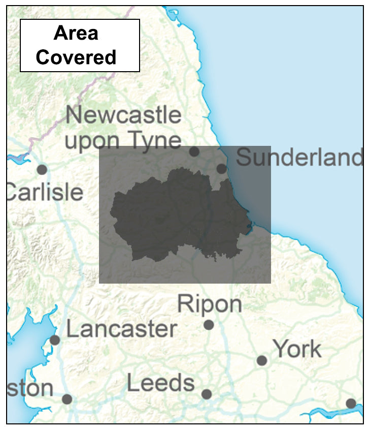 County Durham Boundary Map - Digital Download