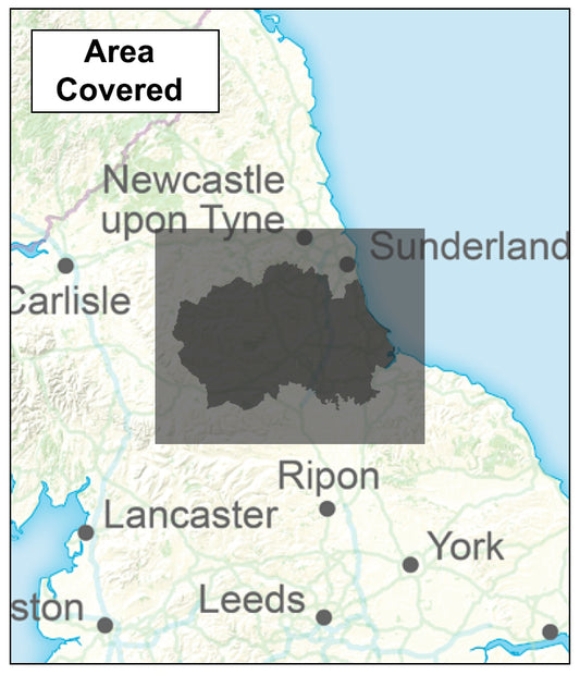 County Durham Boundary Map - Digital Download