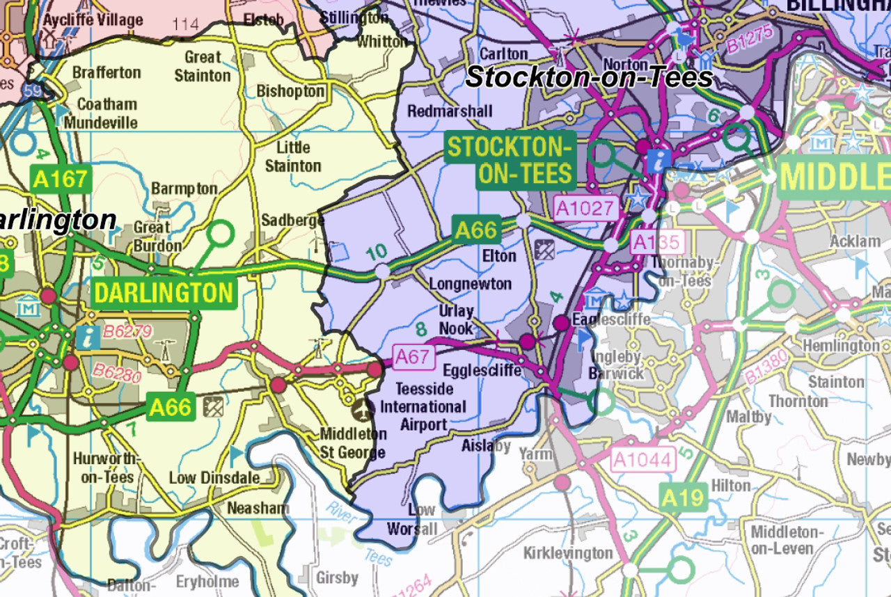 County Durham Boundary Map - Digital Download