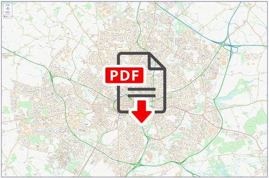 Central Coventry City Street Map - Digital Download