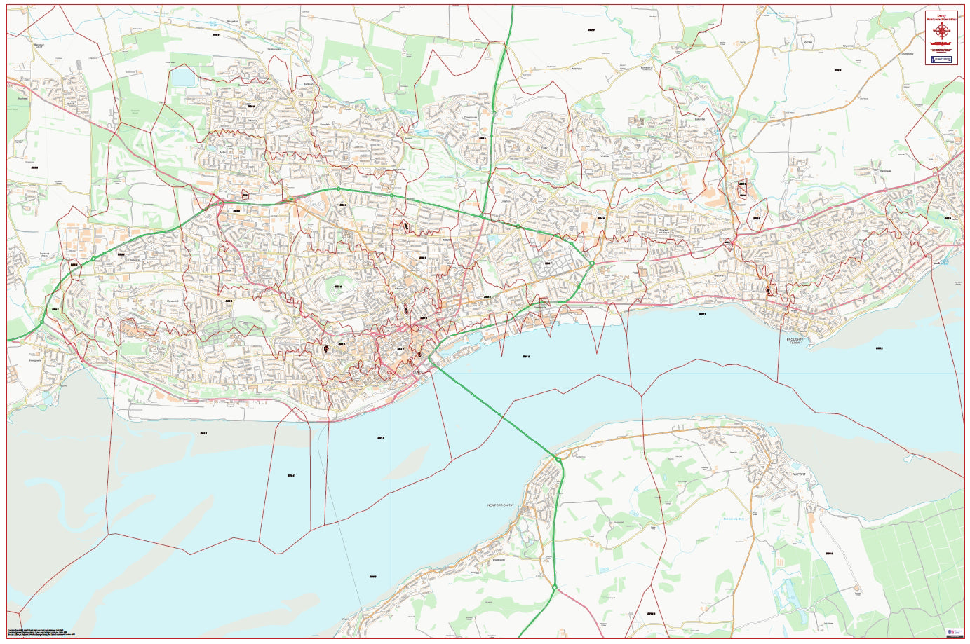 Central Dundee Postcode City Street Map - Digital Download