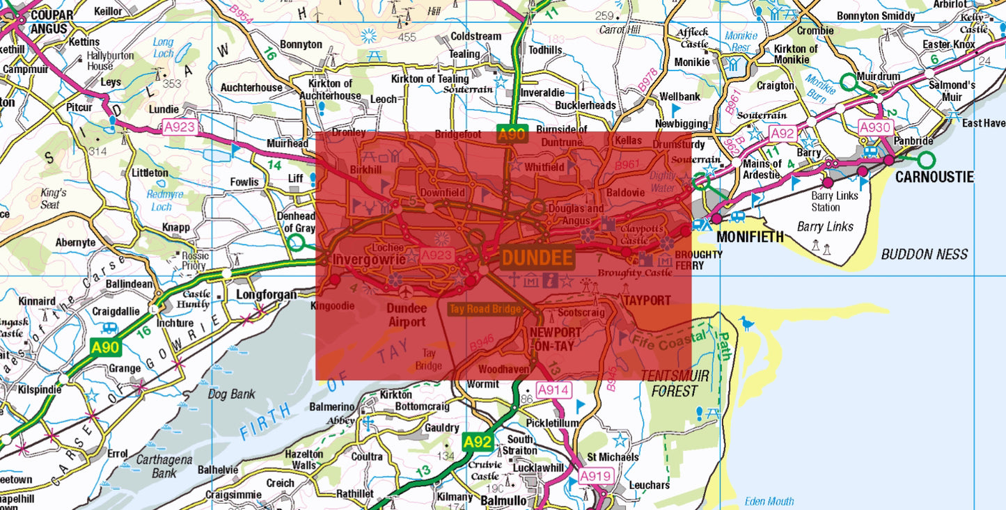 Central Dundee Postcode City Street Map - Digital Download